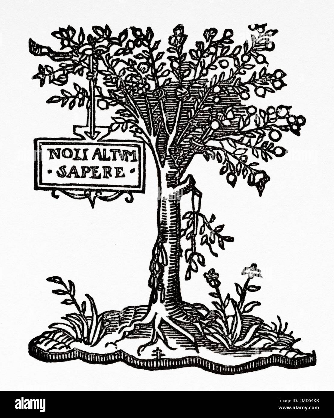 Mark of Robert Estienne, printer in Paris 1536, France. The Arts of the