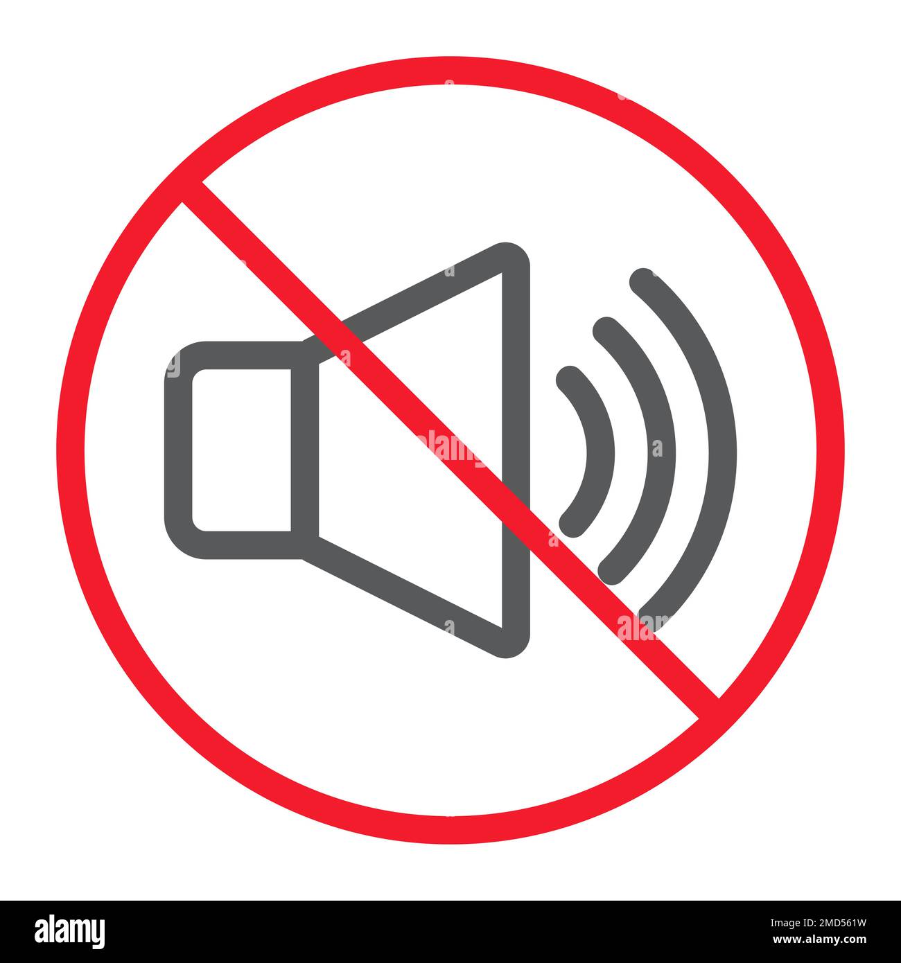 No sound line icon, prohibition and forbidden, no noise sign vector