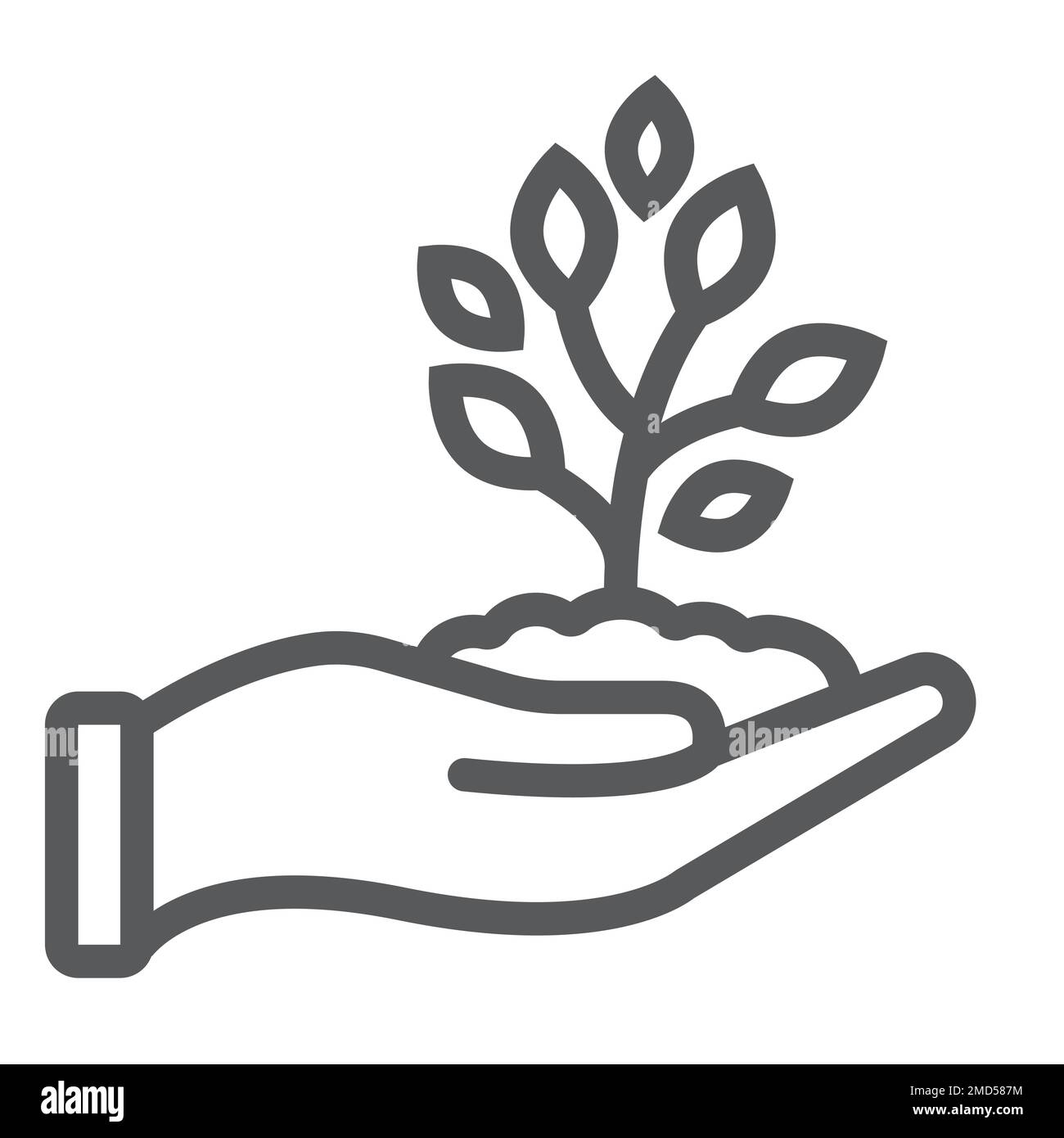 Sprout in hand line icon, farming and agriculture, plant care sign vector  graphics, a linear pattern on a white background, eps 10 Stock Vector Image  \u0026 Art - Alamy, image size:1300x1390