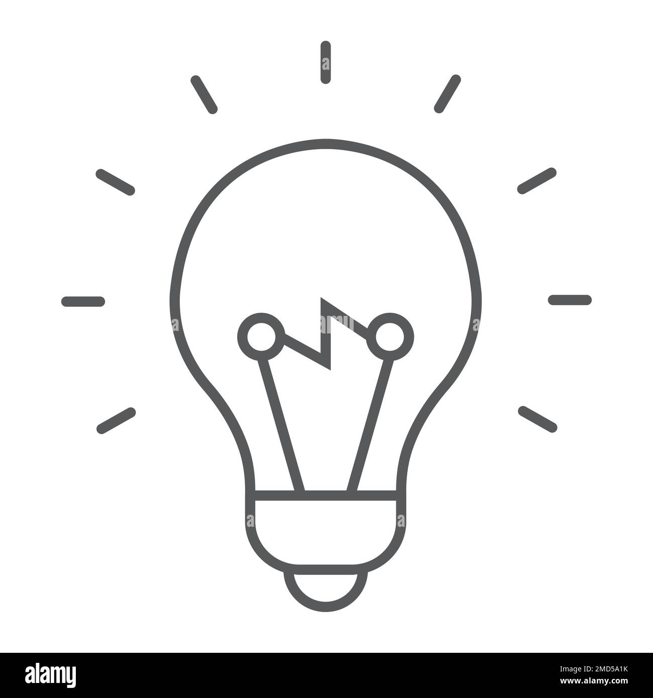 Light Bulb thin line icon, e learning and education, smart idea sign ...
