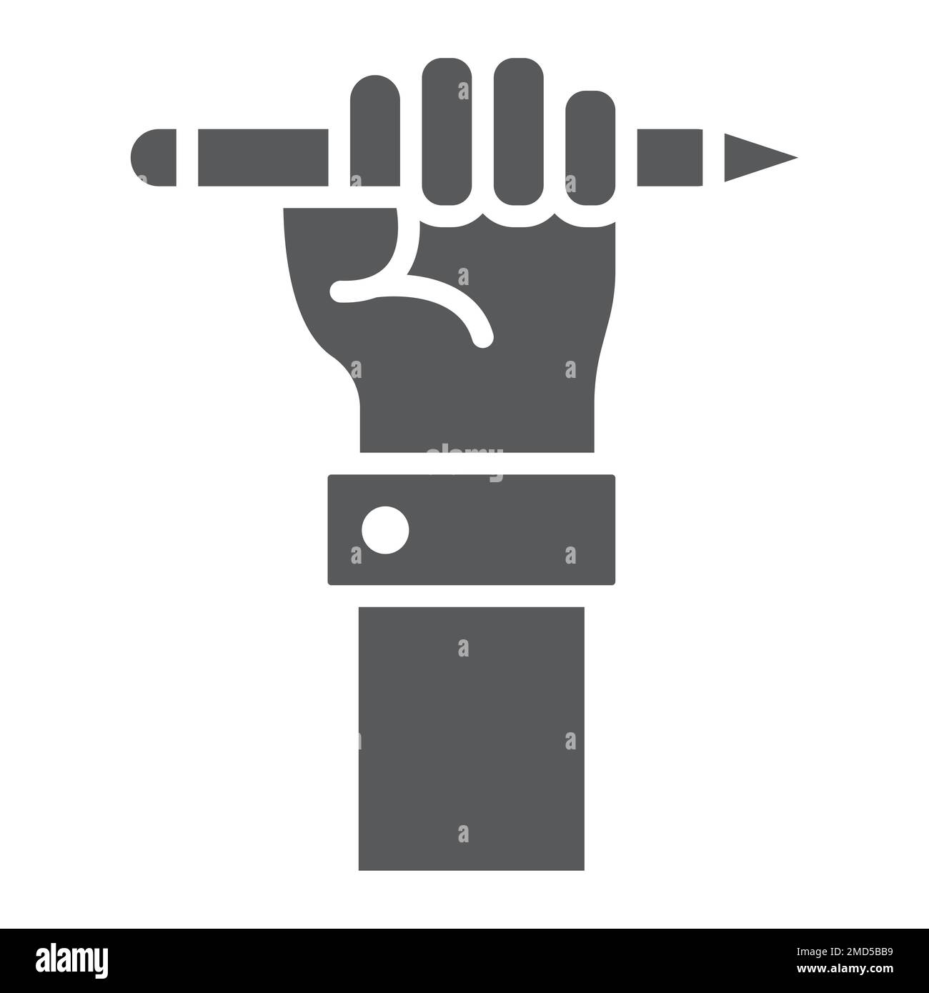 Education for all glyph icon, e learning and education, pencil in hand ...