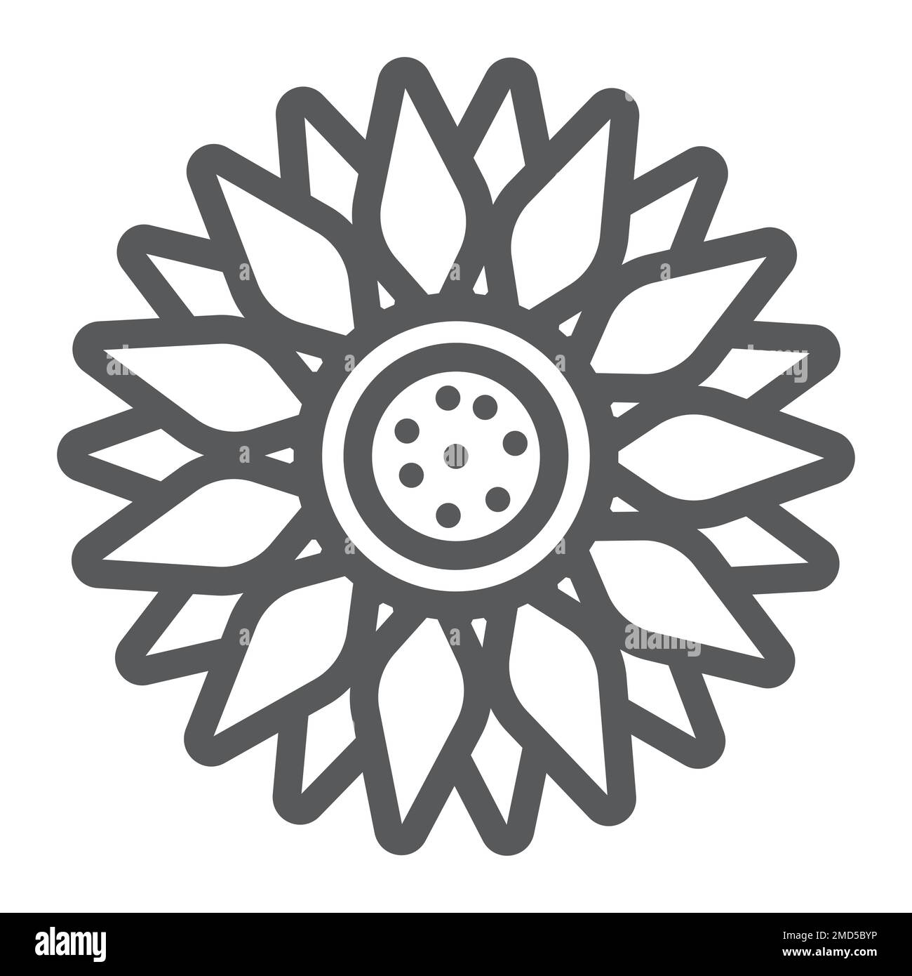 Sun flower line icon, farming and agriculture, plant sign vector ...
