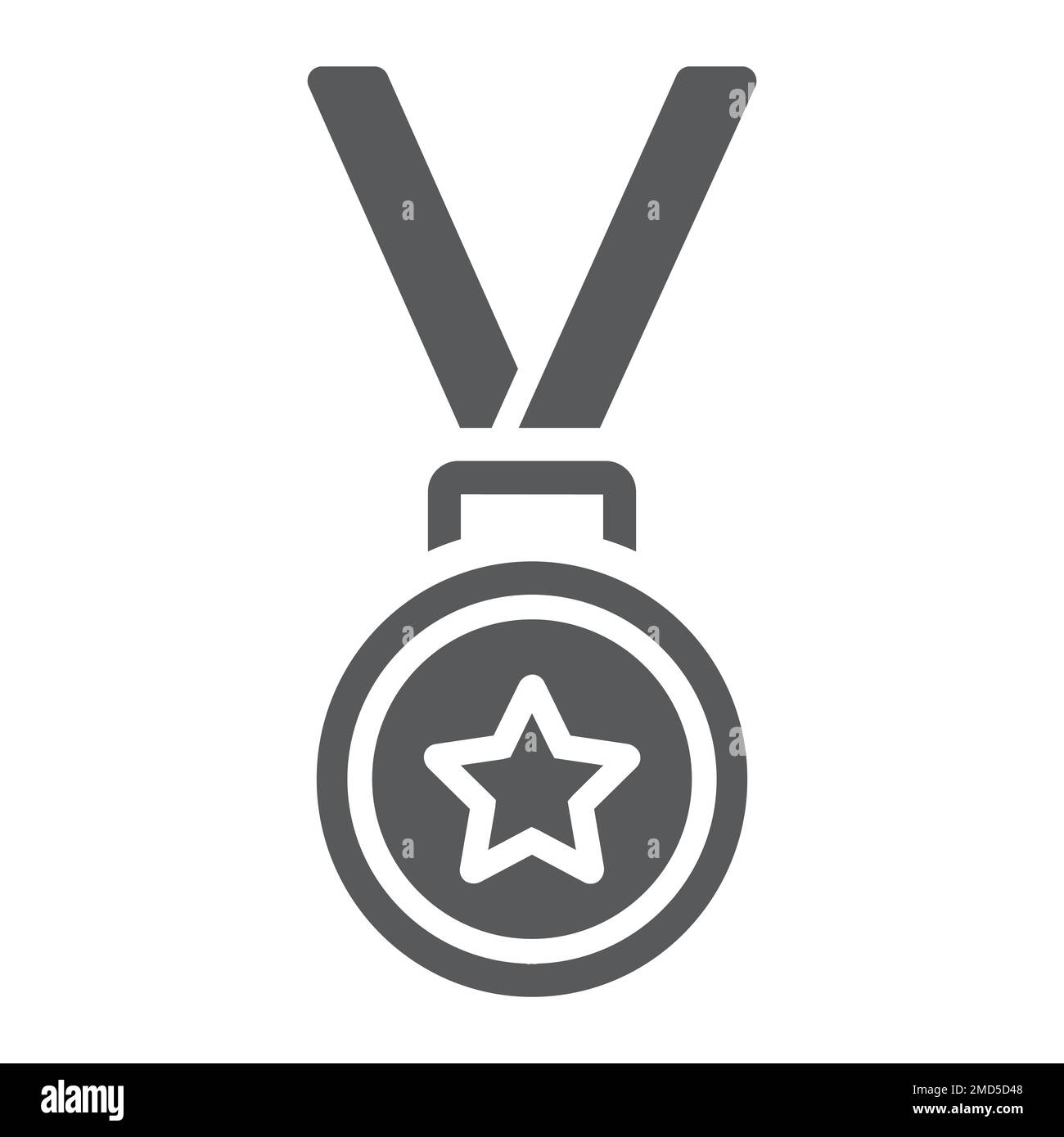Medal glyph icon, trophy and award, best student sign vector graphics
