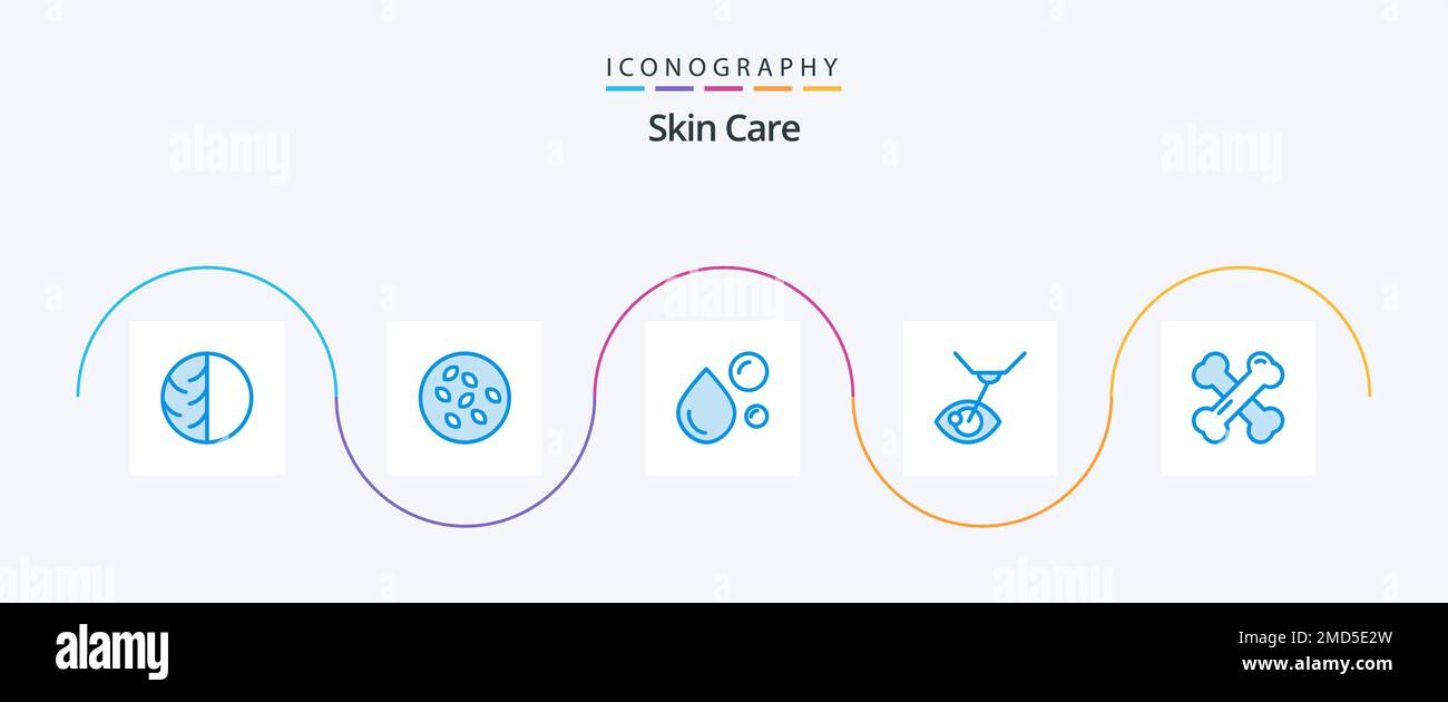 Skin Blue 5 Icon Pack Including eye treatment. omega. sesame. natural