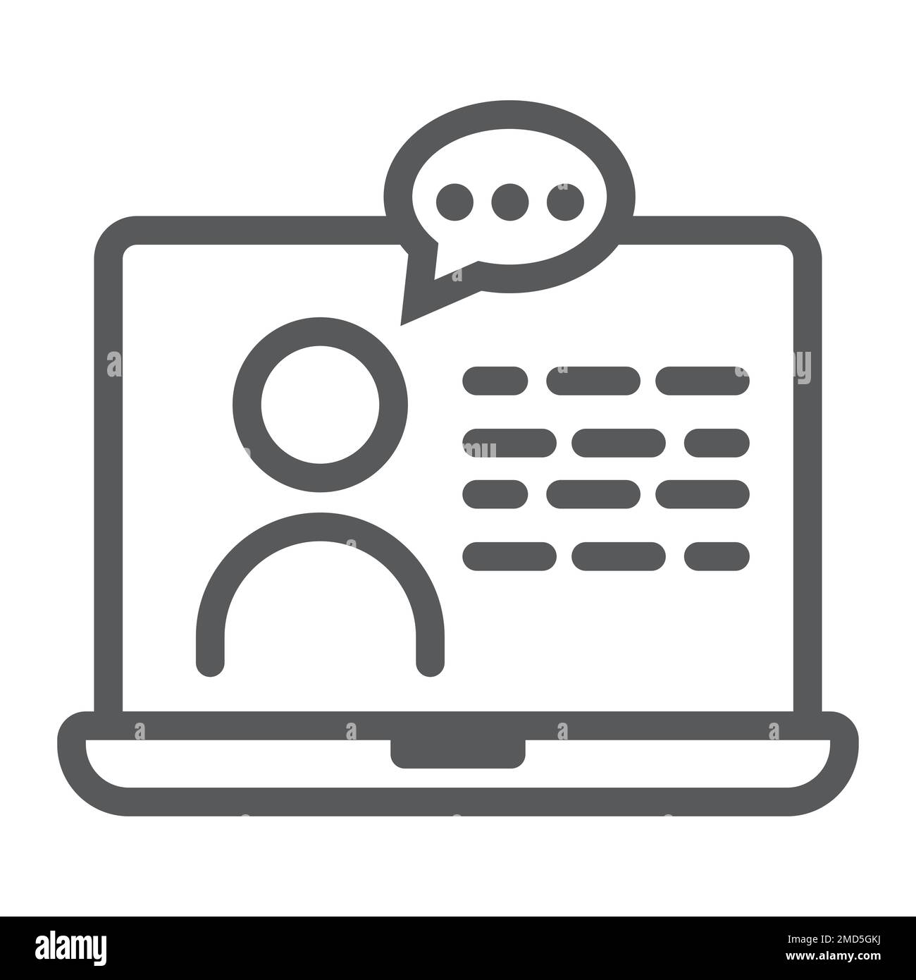 Online Consulting line icon, e learning and education, support sign vector graphics, a linear pattern on a white background, eps 10. Stock Vector