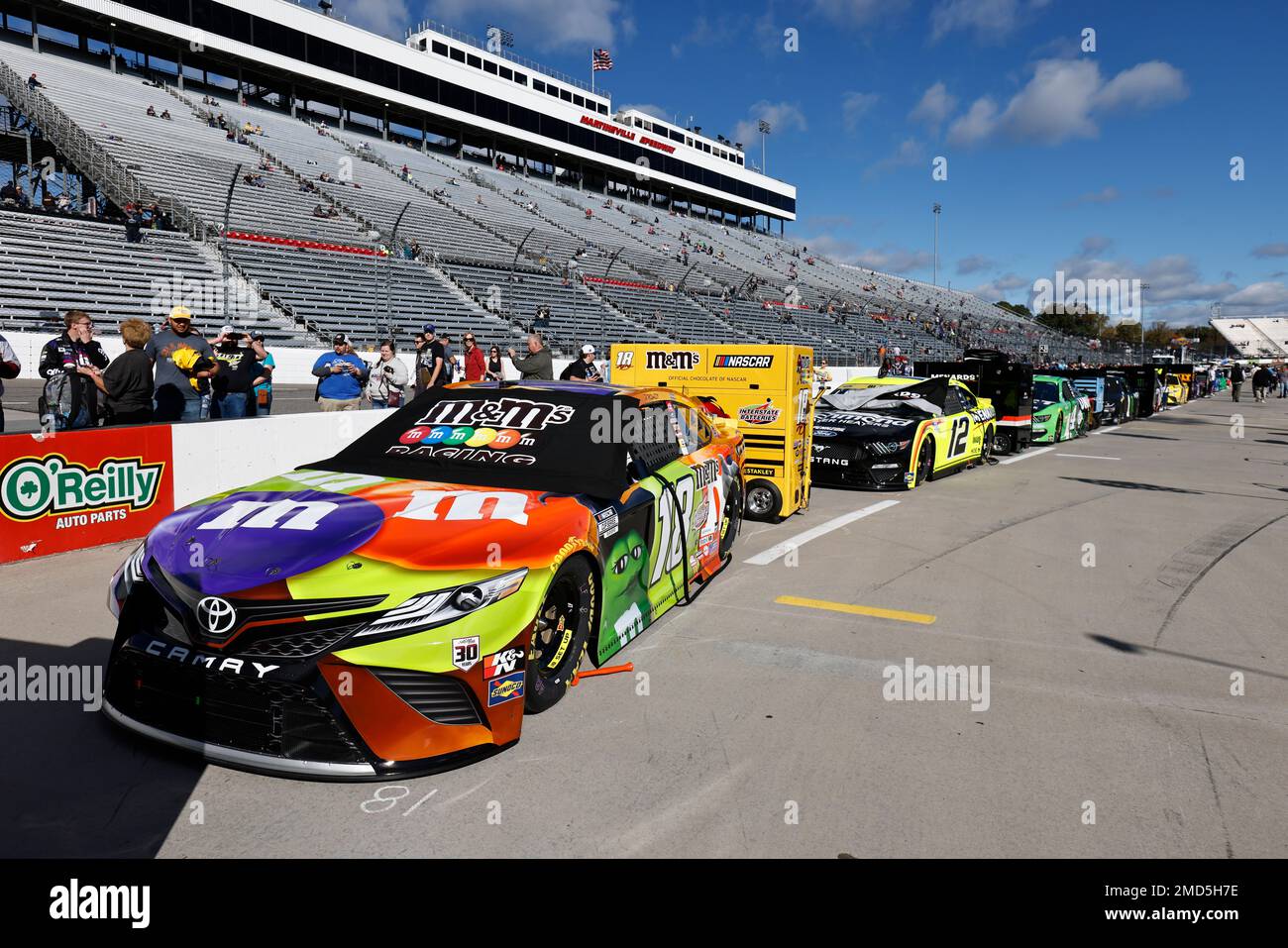 Driver Kyle Busch's (18) car sits on pit road before a NASCAR Cup