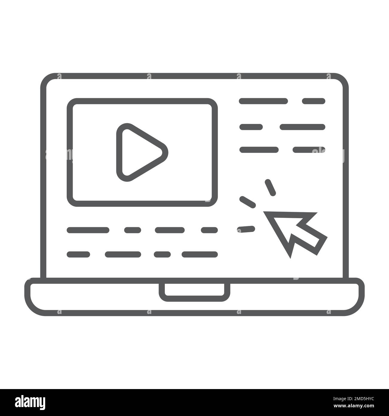 Tutorials thin line icon, e learning and education, video lessons sign vector graphics, a linear pattern on a white background, eps 10. Stock Vector