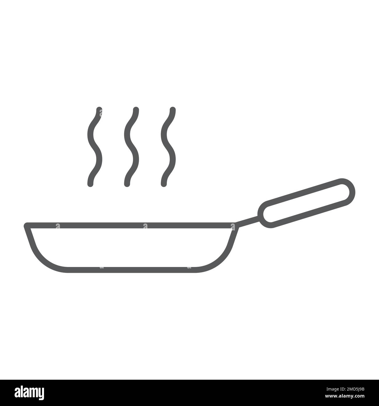 Frying pan thin line icon, kitchen and cooking, fry sign vector graphics, a  linear pattern on a white background, eps 10 Stock Vector Image & Art -  Alamy