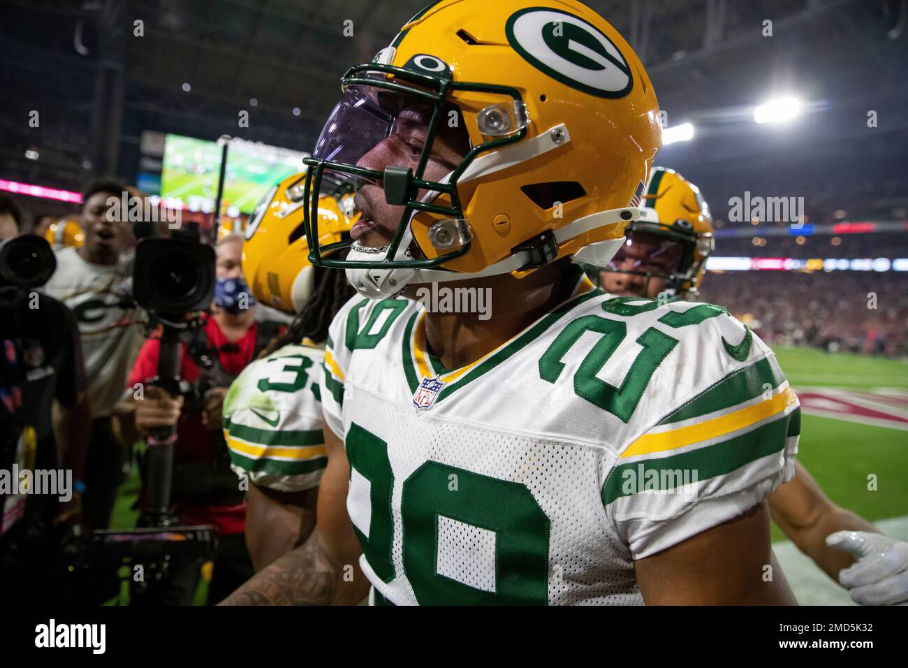 Cornerback (29) Rasul Douglas of the Green Bay Packers intercepts