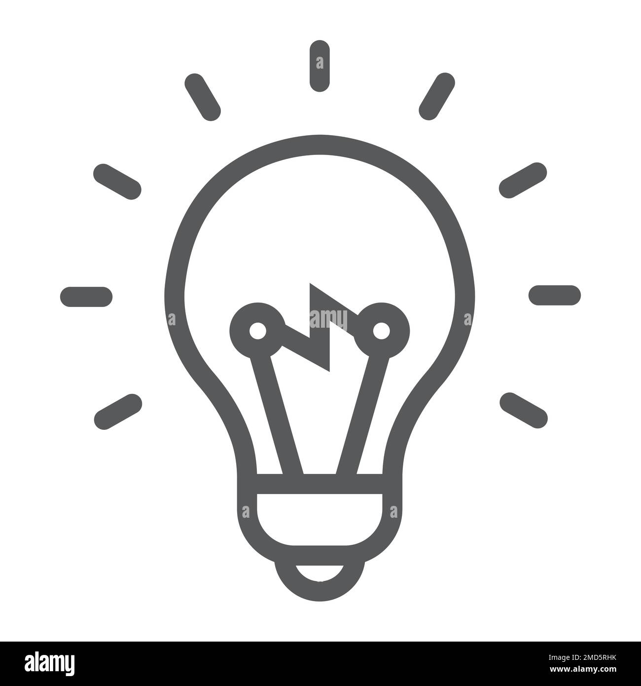 Light Bulb line icon, e learning and education, smart idea sign vector graphics, a linear pattern on a white background, eps 10. Stock Vector