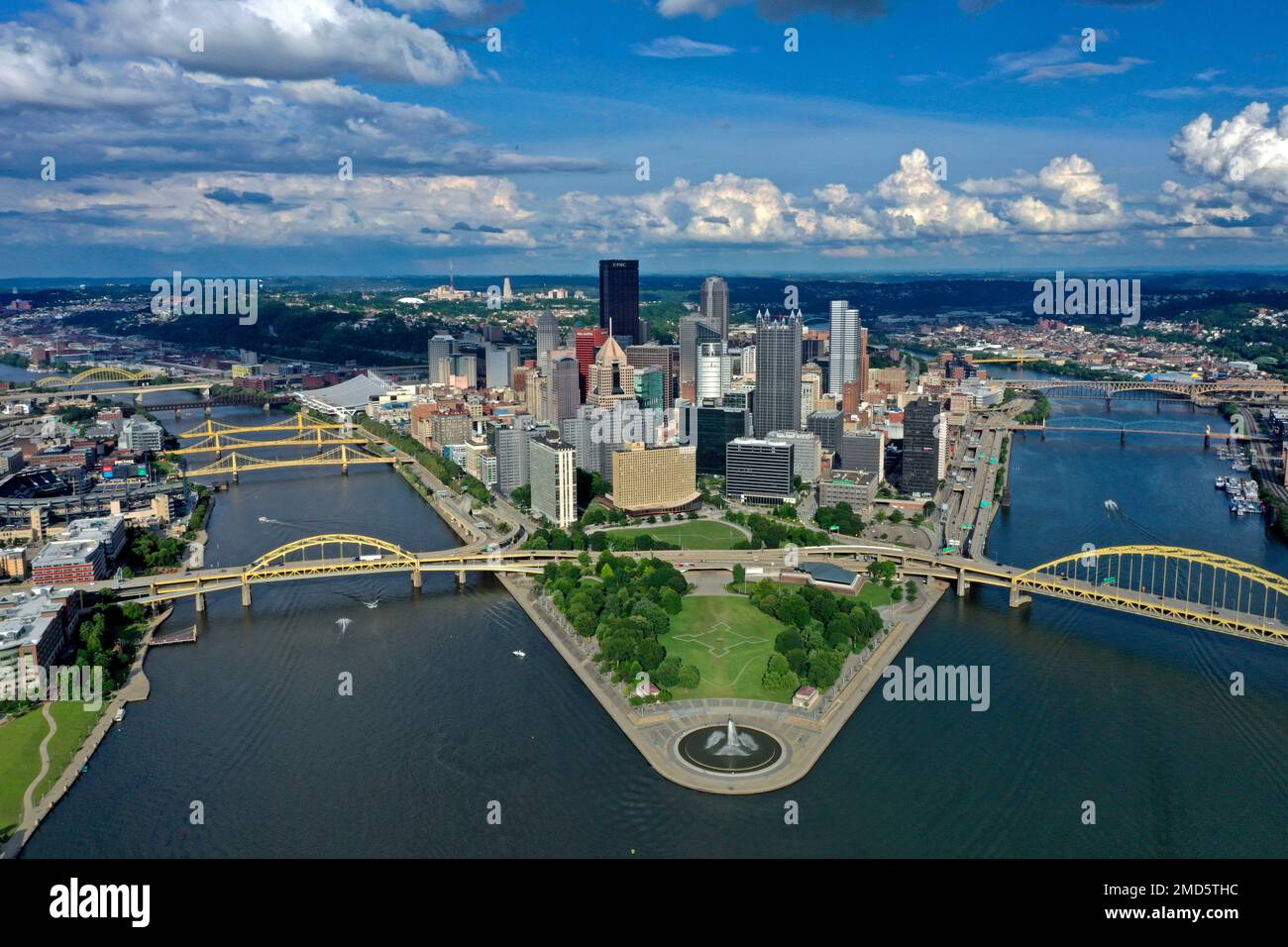 Three Rivers In Pittsburgh The Allegheny river, left, and Monongahela river, right, merger to form ...