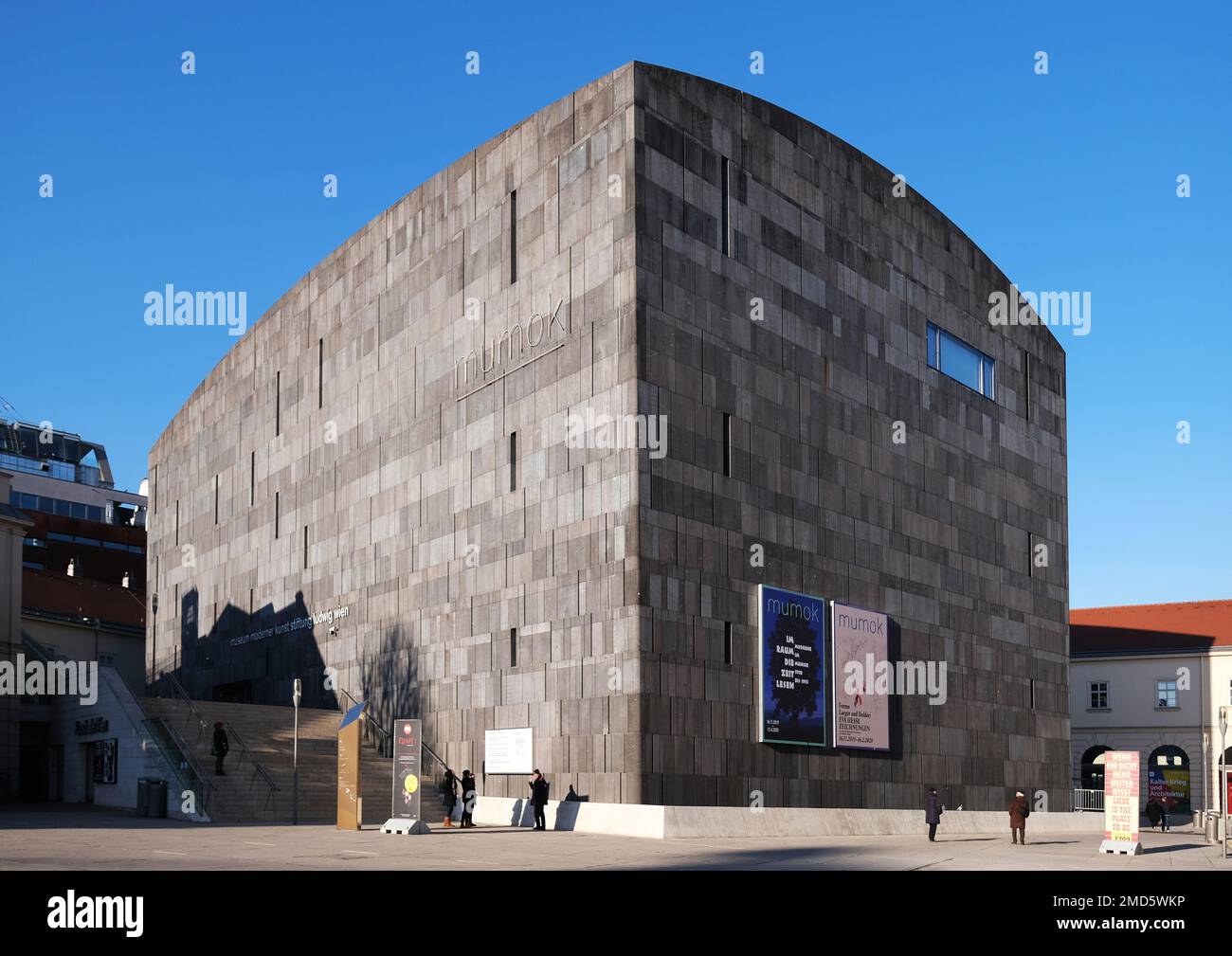 Vienna, Austria, Dec. 2019: A view of Mumok, the Museum of modern art in the Museumsquartier in Vienna Stock Photo