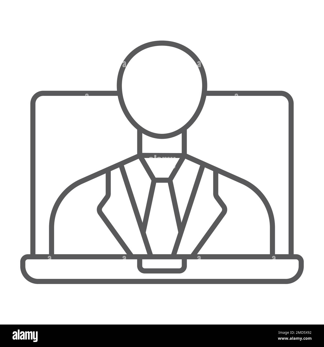 Webinar thin line icon, e learning and education, business training sign vector graphics, a linear pattern on a white background, eps 10. Stock Vector