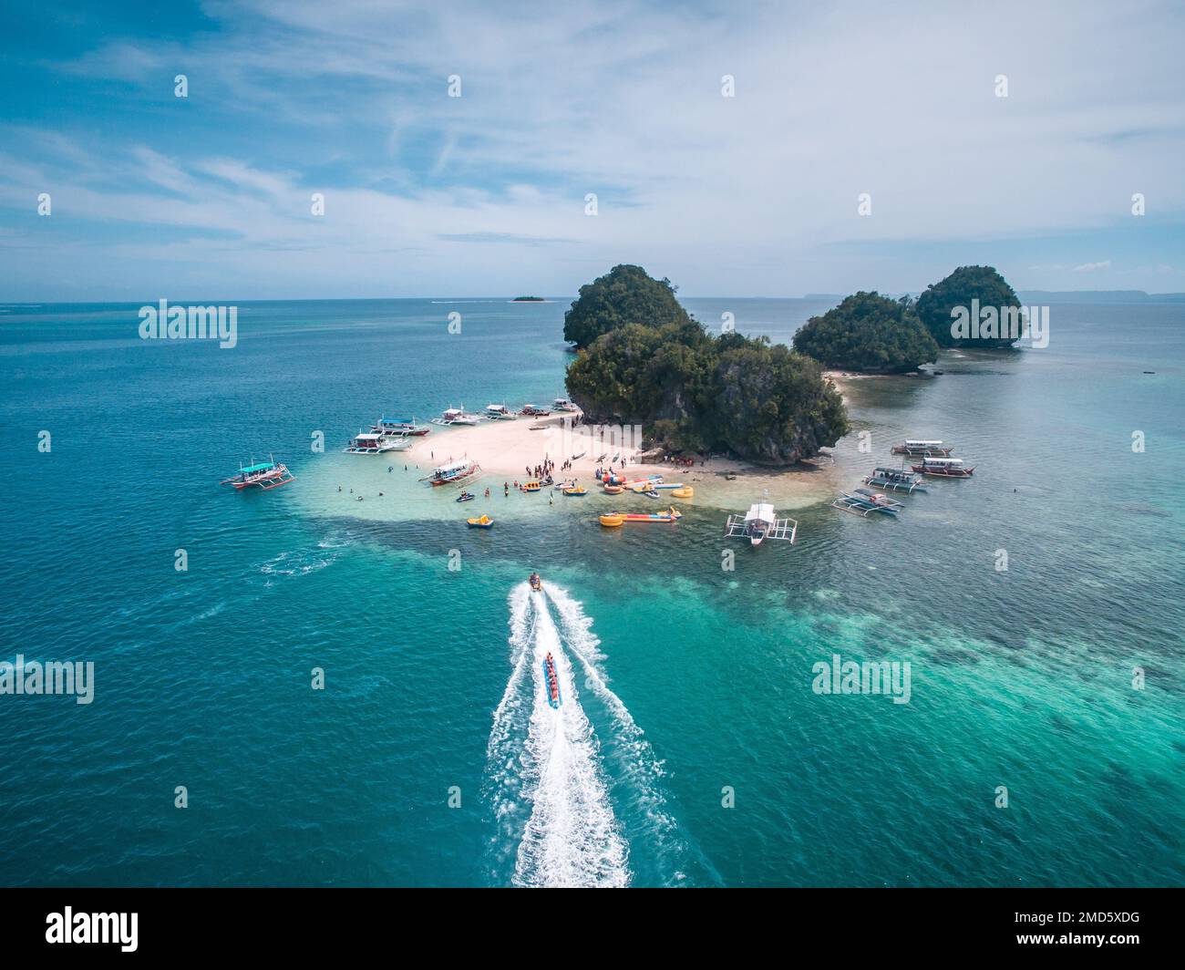 An aerial view of Hagonoy Island in Salvacion, Surigao del Sur, Philippines Stock Photo
