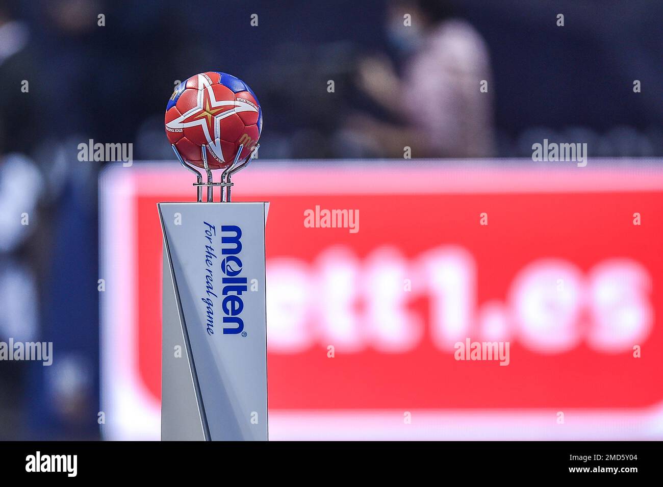 Krakow, Poland. 22nd Jan, 2023. pilka, official ball during IHF MenÕs World Championship match between Spain and France on January 22, 2023 in Krakow, Poland. (Photo by PressFocus/Sipa USA) Credit: Sipa USA/Alamy Live News Stock Photo