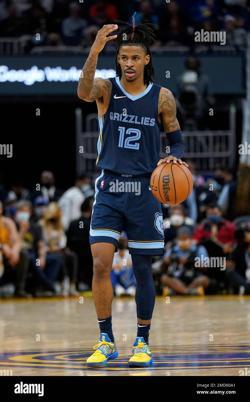 Memphis Grizzlies guard Ja Morant (12) against the Golden Memphis Grizzlies guard Ja Morant (12) against the Golden