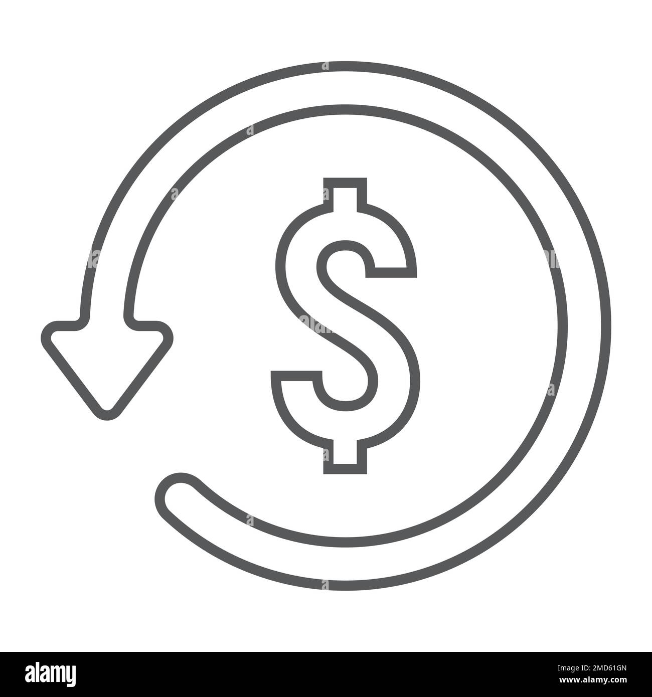 Chargeback thin line icon, e commerce and marketing, return on ...