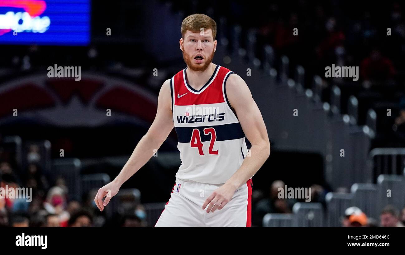 Washington Wizards forward Davis Bertans (42) in action during the first half of an NBA