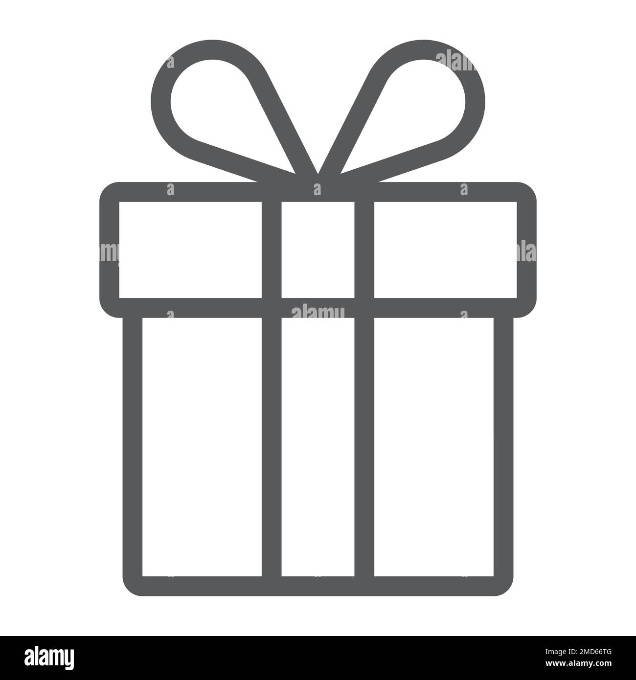 Gift box line icon, present and holiday, package sign vector graphics ...