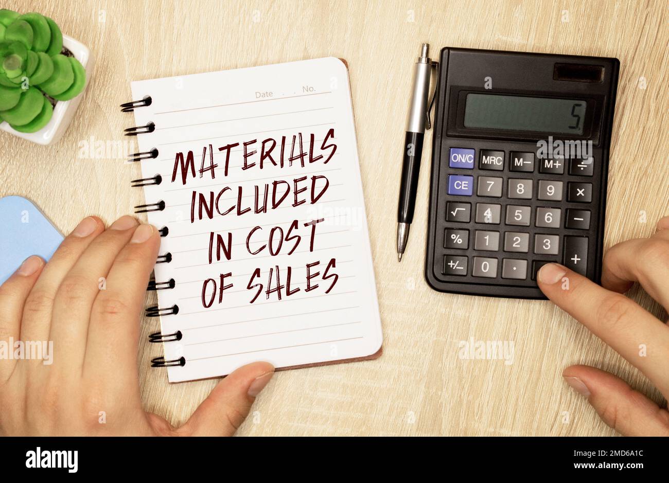 text Materials Included in Cost of Sales on white paper Stock Photo Alamy