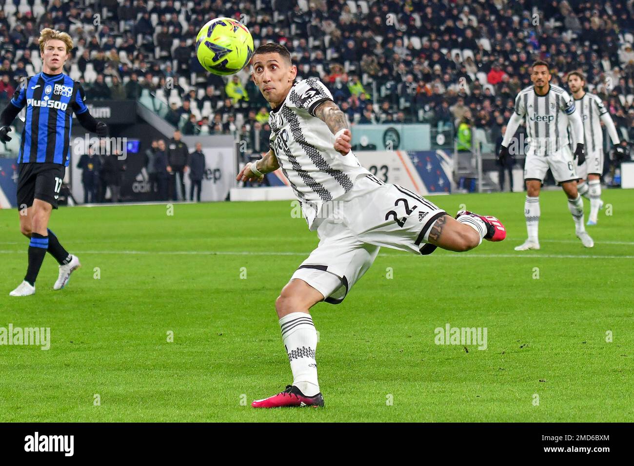 Torino, Italy. 22nd Jan, 2023. Angel Di Maria of Juventus FC in action during the Serie A football match between Juventus FC and Atalanta BC at Juventus stadium in Torino (Italy), January 22th, 2022. Photo Giuliano Marchisciano/Insidefoto Credit: Insidefoto di andrea staccioli/Alamy Live News Stock Photo