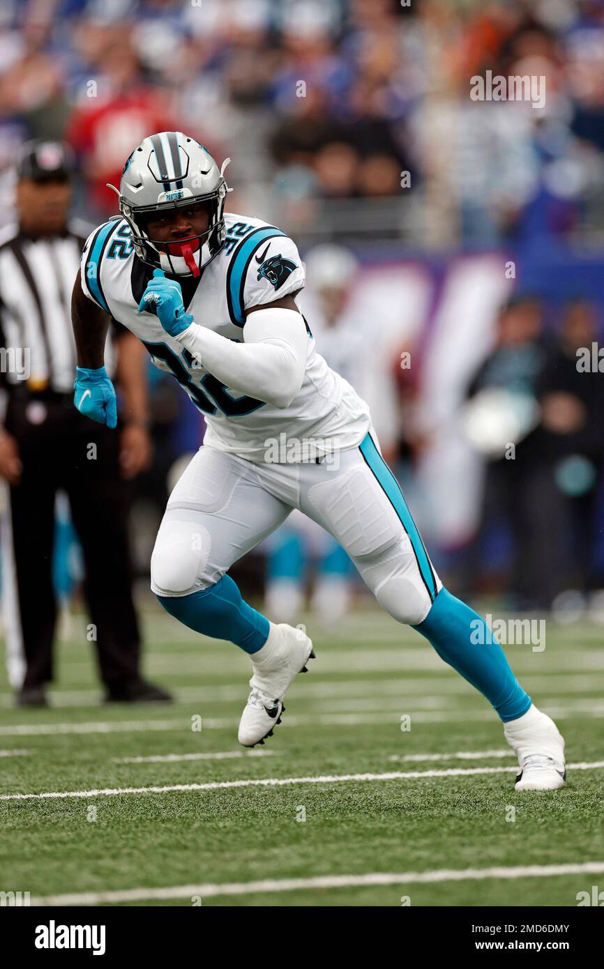 Carolina Panthers running back Royce Freeman (32) runs against the New
