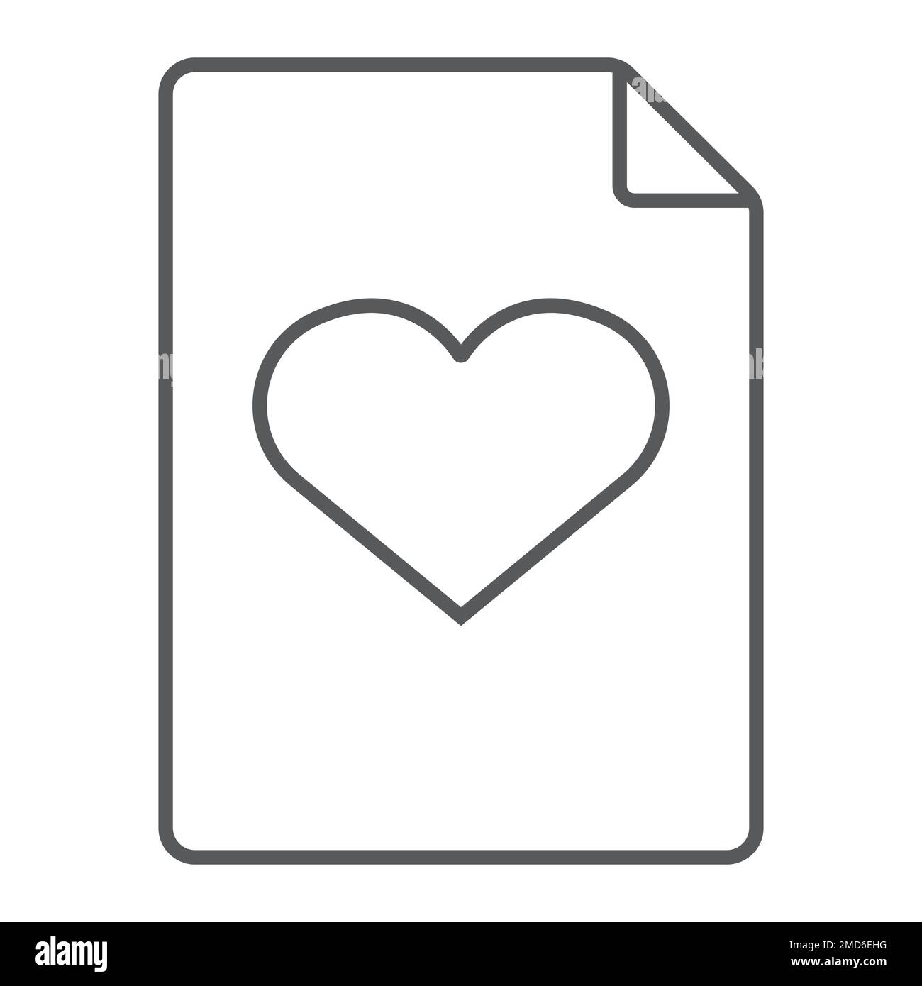Wish list thin line icon, e commerce and marketing, document sign vector graphics, a linear pattern on a white background, eps 10. Stock Vector