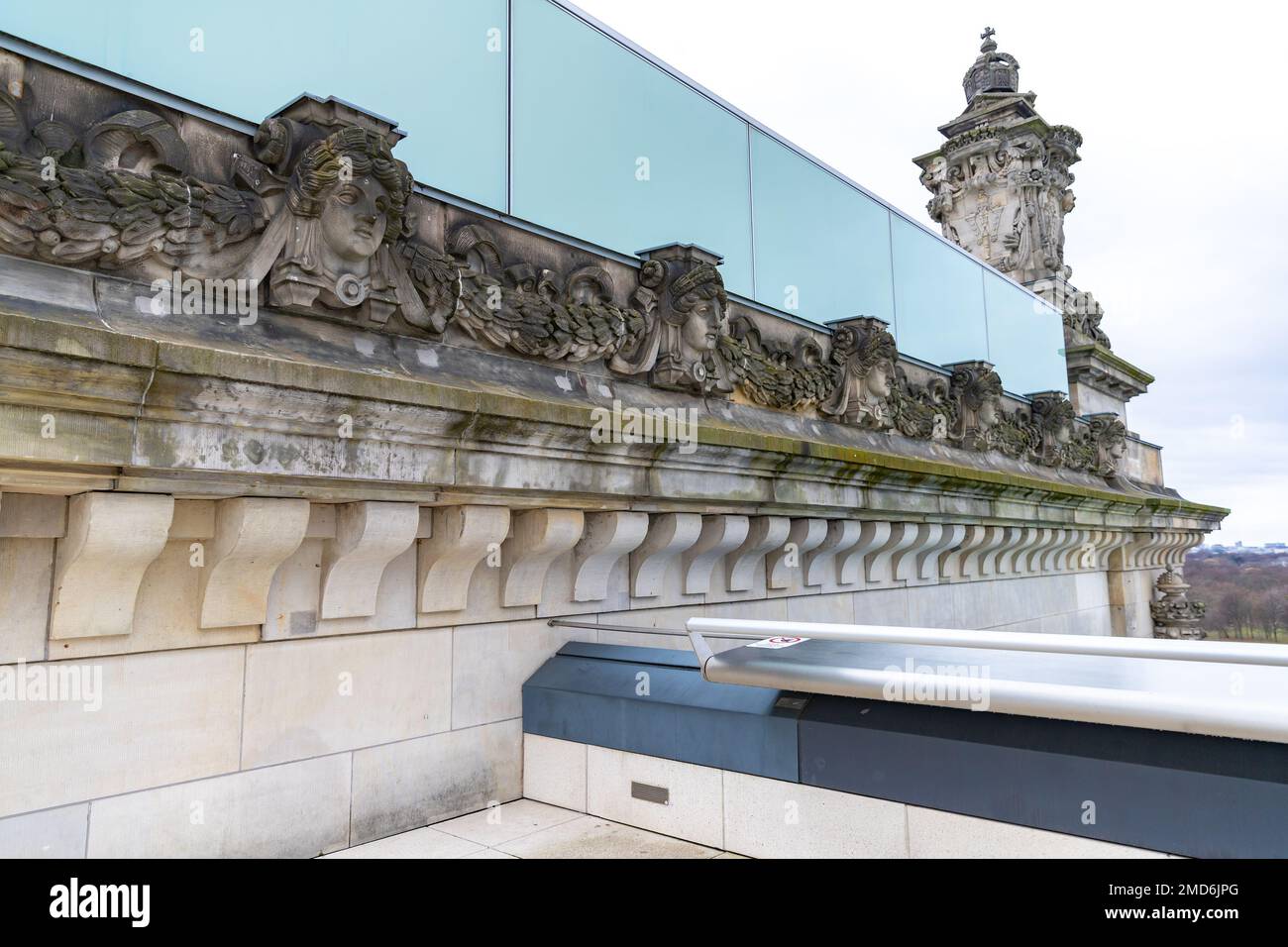 View from the dome of Bundestag. The roof of Reichstag in Berlin, Germany. Berliner Fernsehturm. Stock Photo
