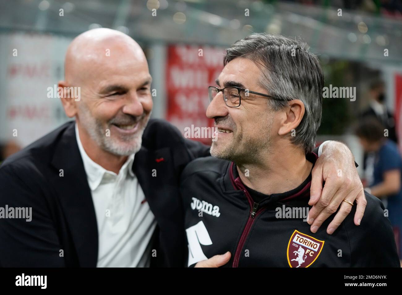 Torino's Head Coach Ivan Juric, Right, Shares A Moment With AC Milan's ...