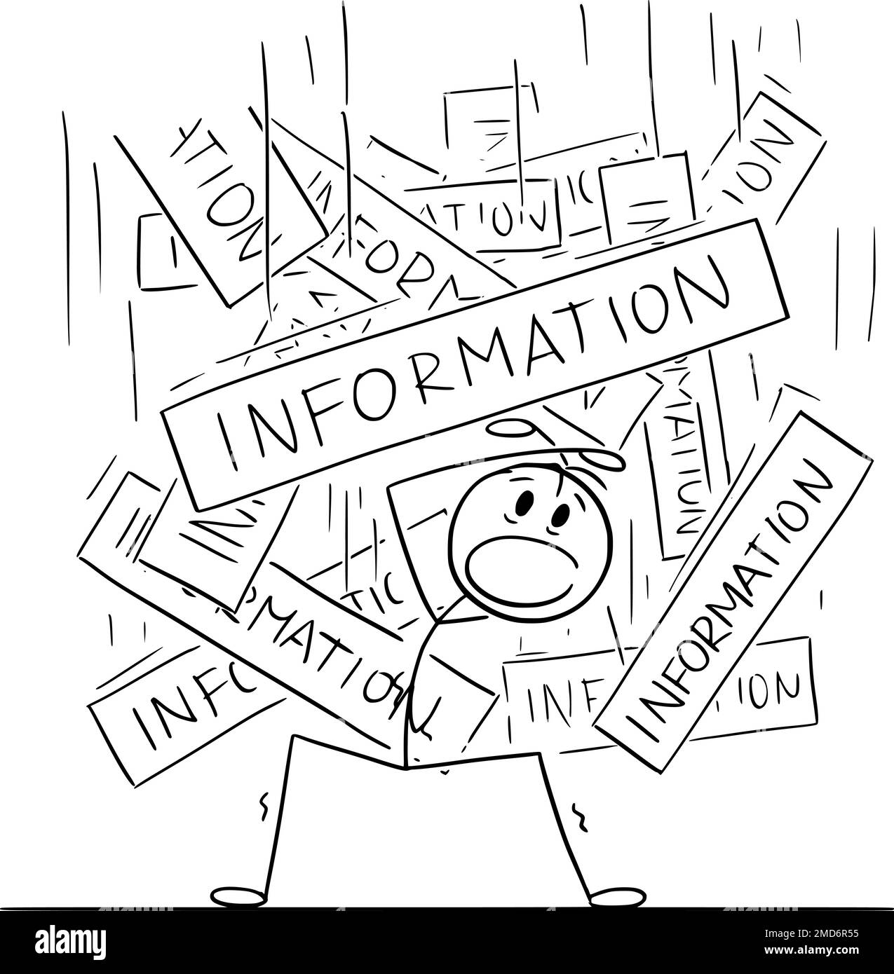 Information Overload Meaning Business Man Biz Stock Illustration