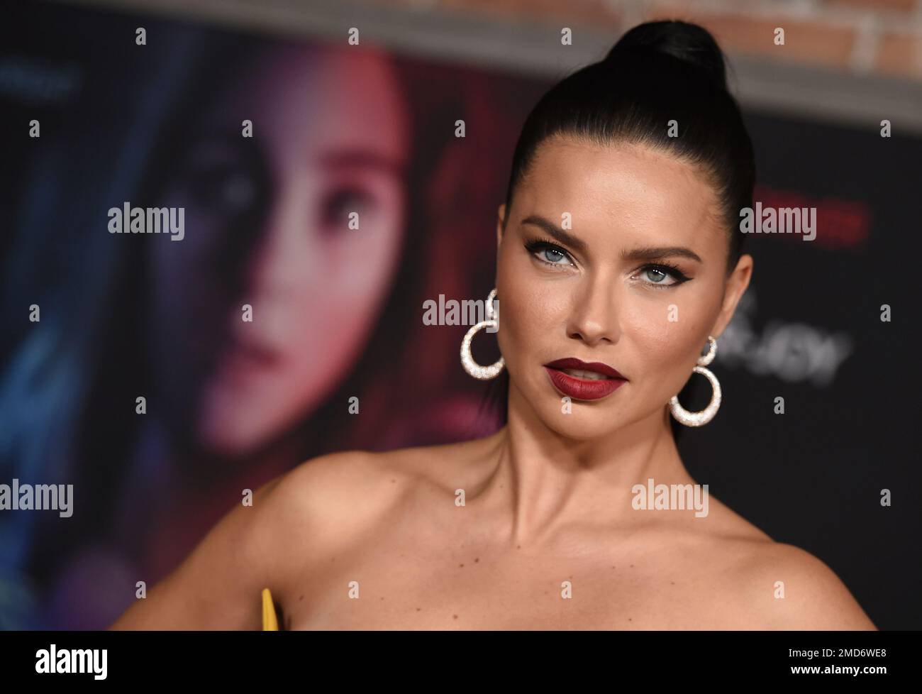 Adriana Lima arrives at the premiere of "Last Night in Soho" on Monday