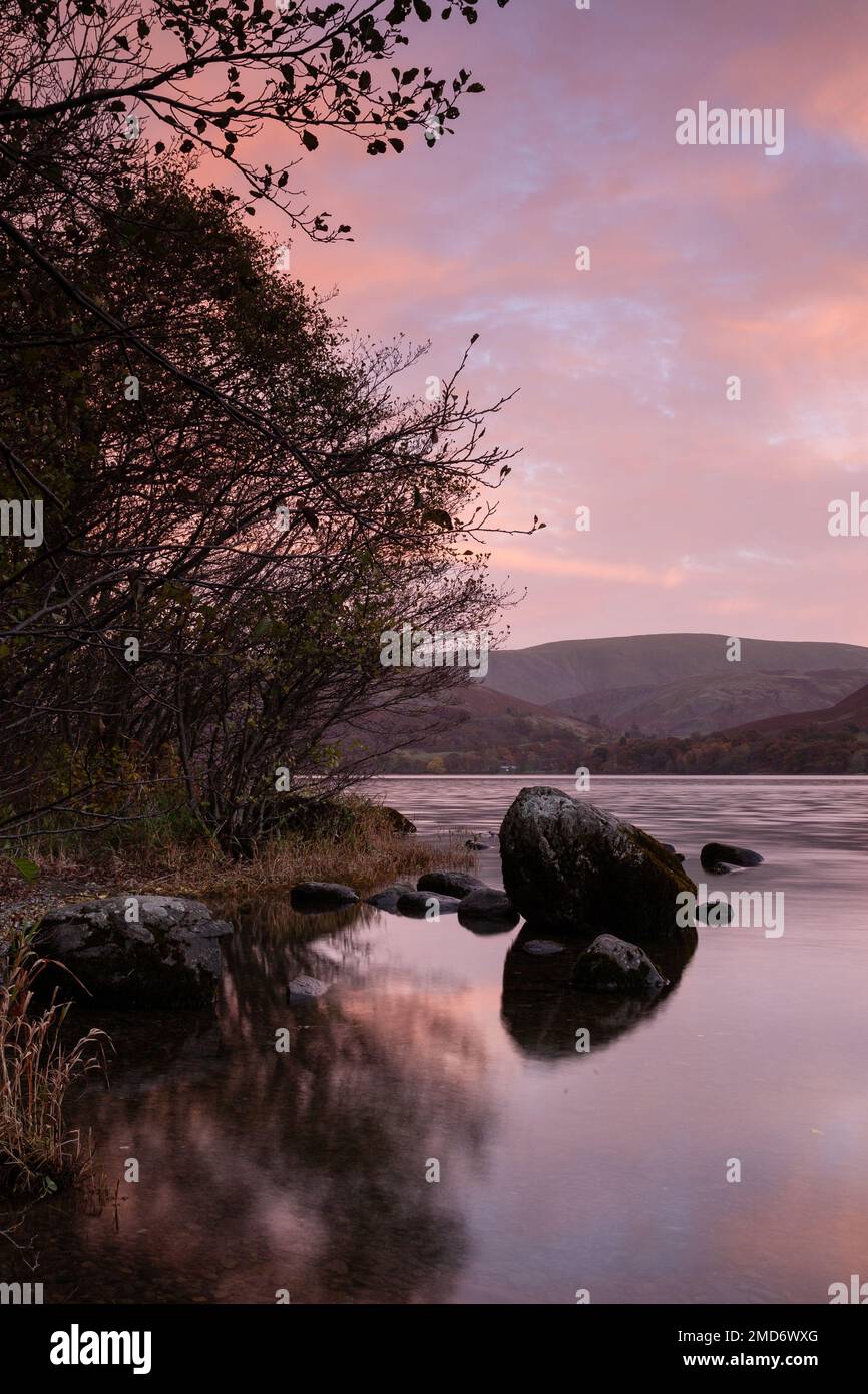 Ullswater in the Lake district, England, at dusk Stock Photo