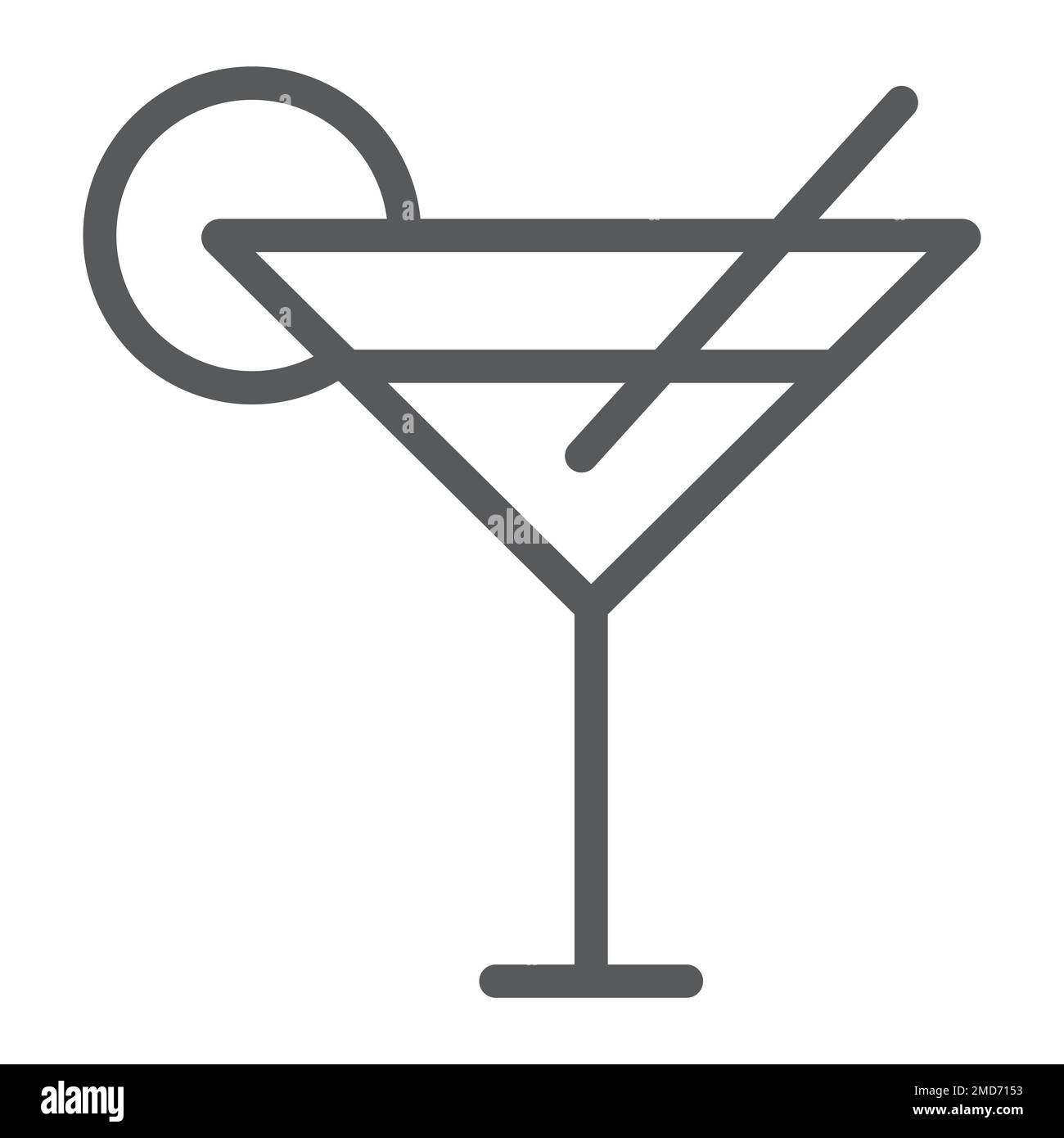 Cocktail line icon, travel and tourism, drink sign vector graphics, a ...