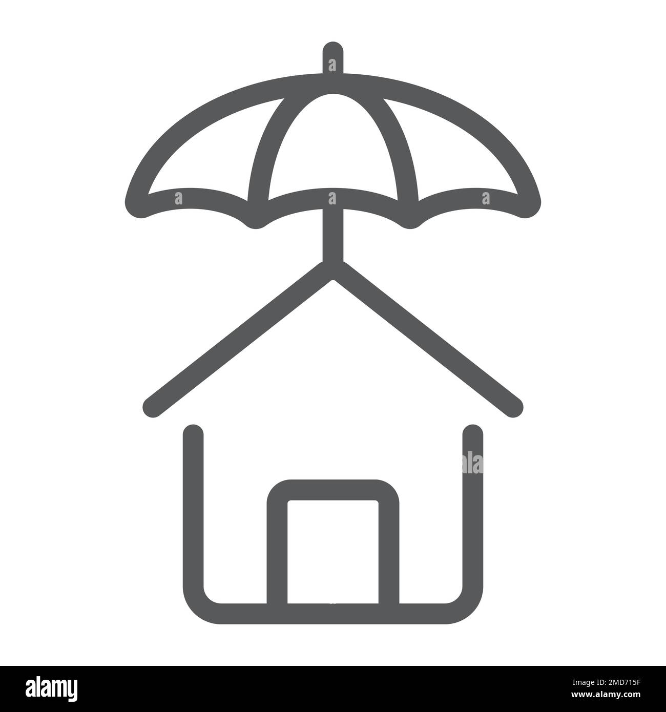 House protection line icon, Real estate and home, insurance sign vector