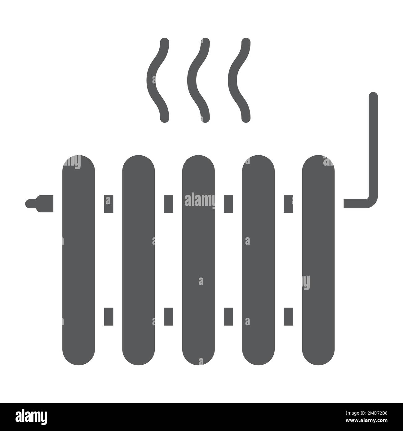 Radiator heating glyph icon, Real estate and home, heat sign vector