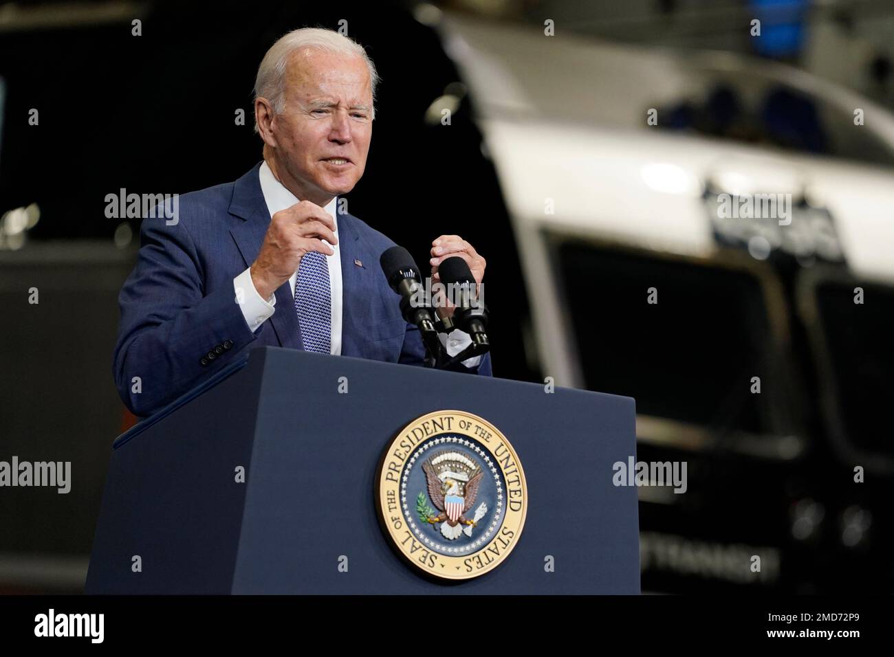 President Joe Biden delivers remarks at NJ Transit Meadowlands ...