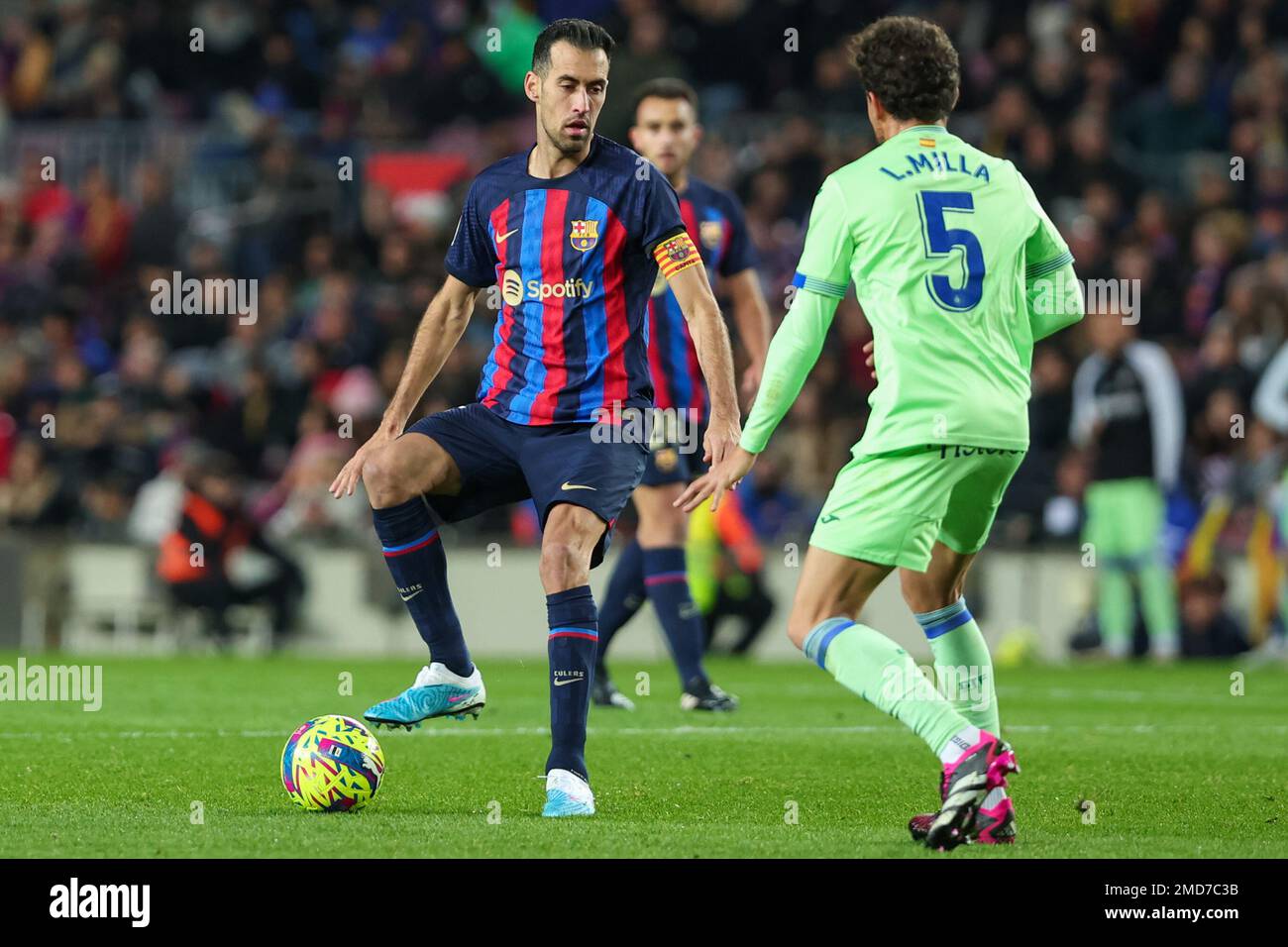 Sergio Busquets of FC Barcelona during the Liga match between FC Barcelona and Getafe CF at Spotify Camp Nou in Barcelona, Spain. Stock Photo