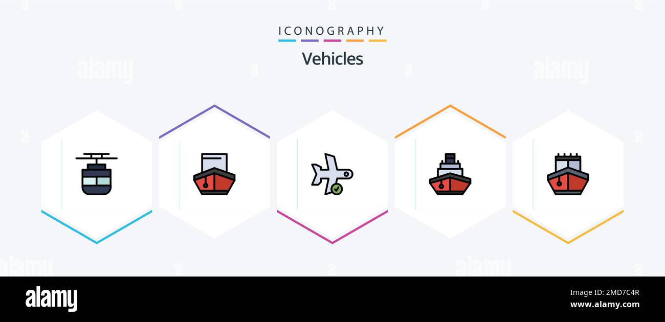 Vehicles 25 FilledLine icon pack including transportation. filled ...