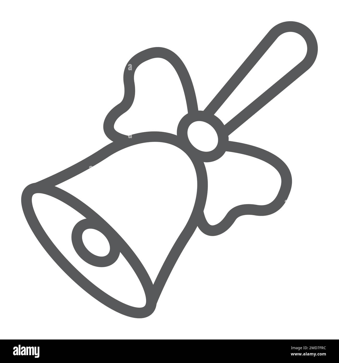 School bell line icon, school and education, ring sign vector graphics ...