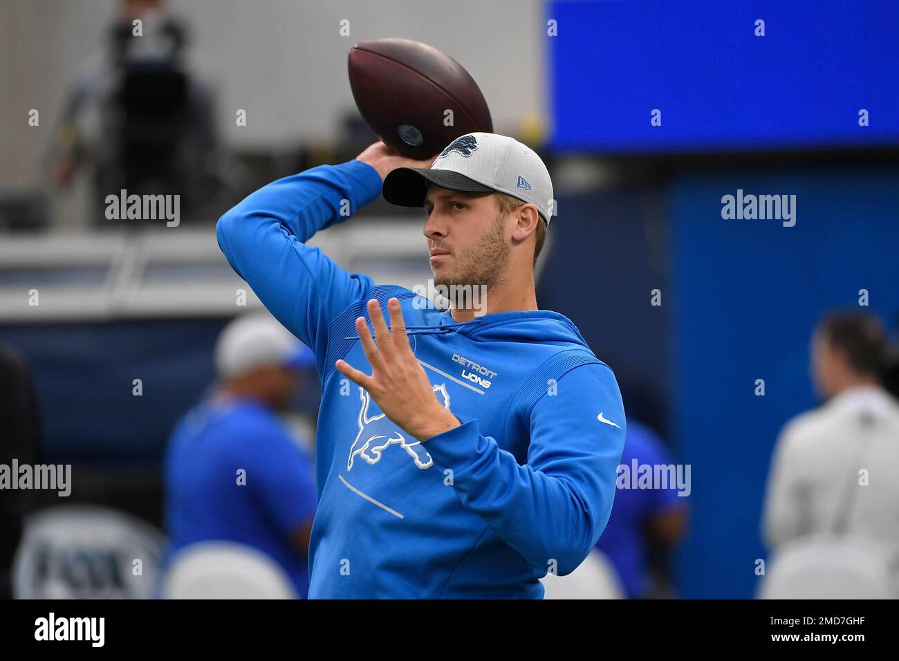 Detroit Lions Quarterback Jared Goff Before An Nfl Football Game Against The Los Angeles Rams 