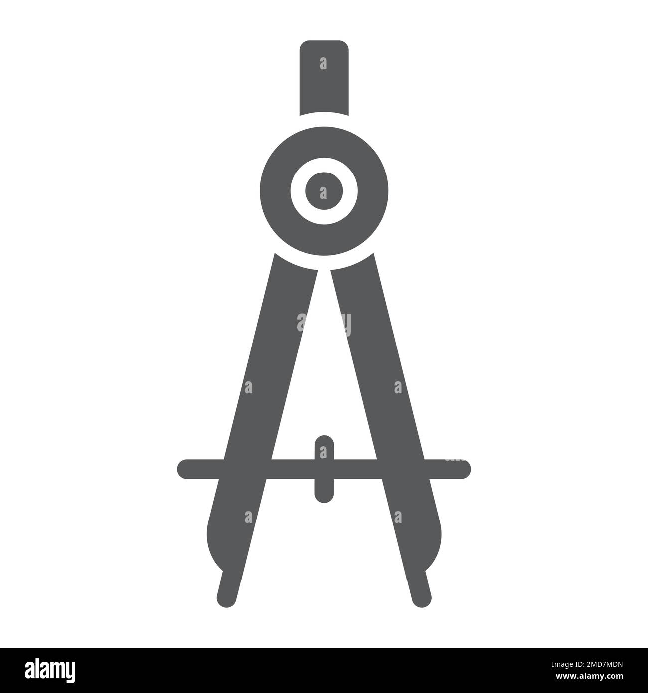 Divider glyph icon, school and education, compass sign vector graphics, a solid pattern on a white background, eps 10. Stock Vector