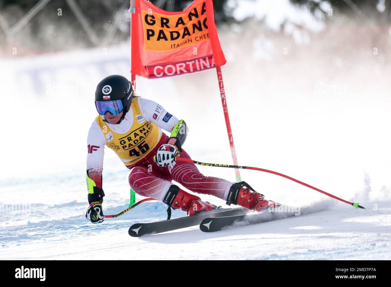 Olympia delle Tofane, Cortina d’Ampezzo, Italy, January 22, 2023, GASIENICA-DANIEL MARYNA (POL)  during  2023 Audi FIS Ski World Cup - Women's Super G - alpine ski race Stock Photo