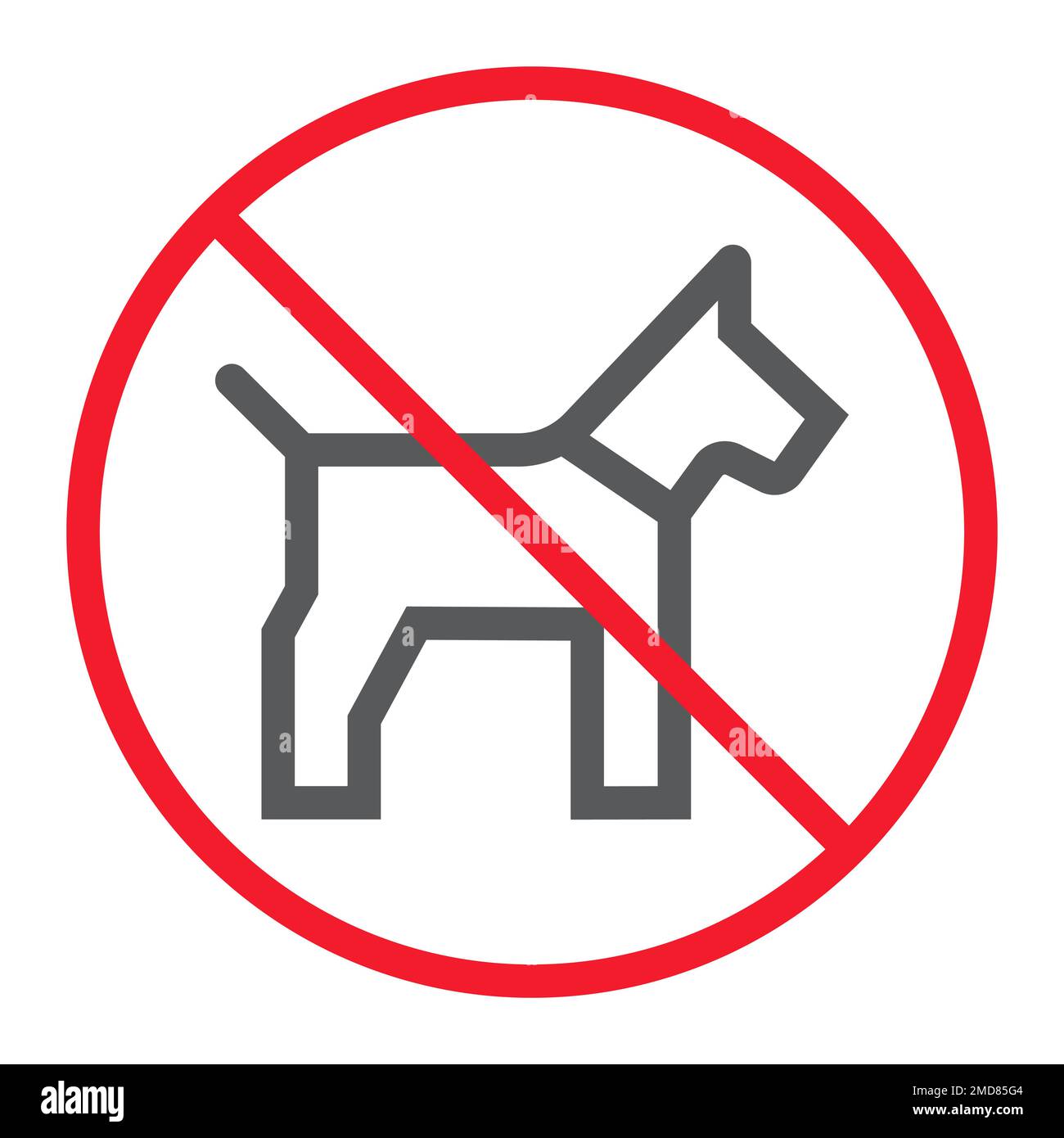 No dog line icon, prohibition and forbidden, no pet sign vector