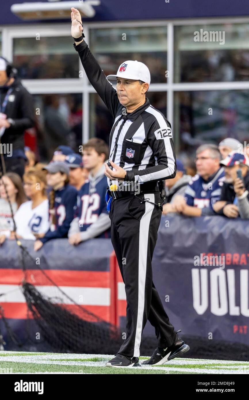 NFL referee Brad Allen on the field during the first half of an NFL football game between the