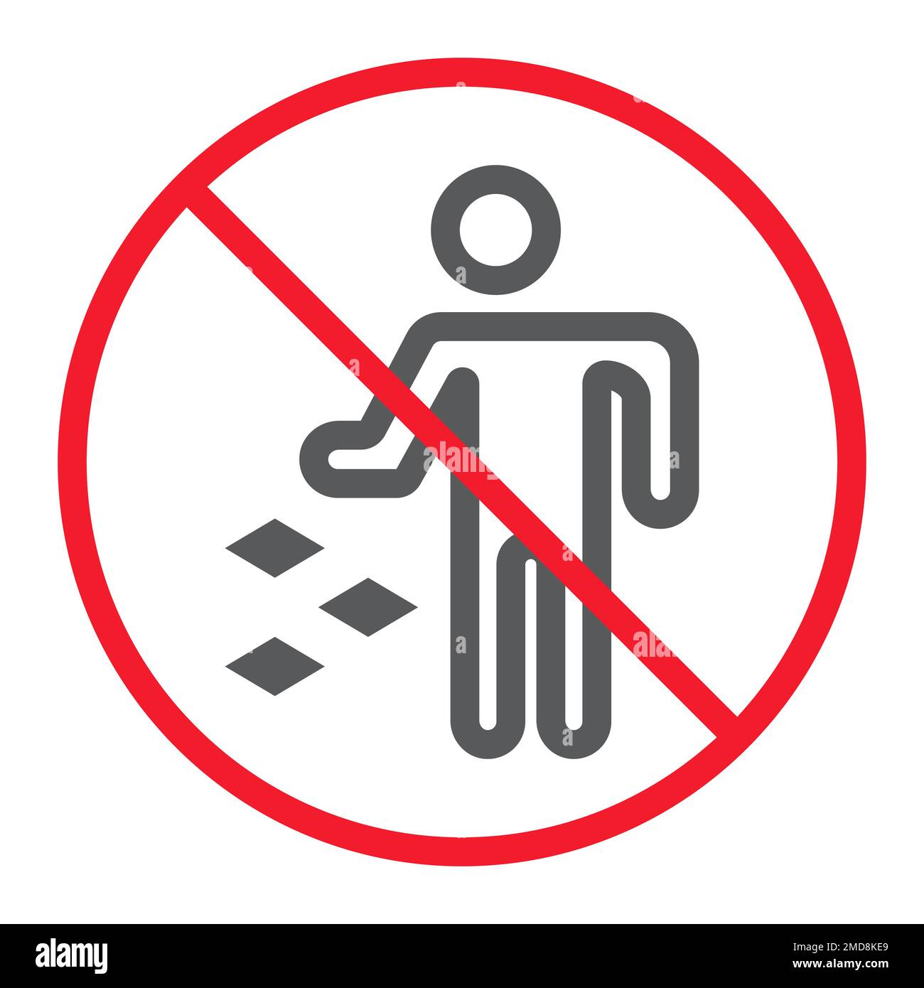 Do not litter line icon, prohibition and forbidden, no garbage sign