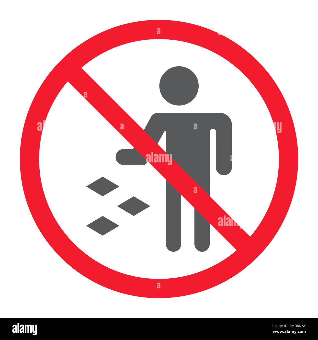 Do not litter glyph icon, prohibition and forbidden, no garbage sign vector graphics, a solid pattern on a white background, eps 10. Stock Vector