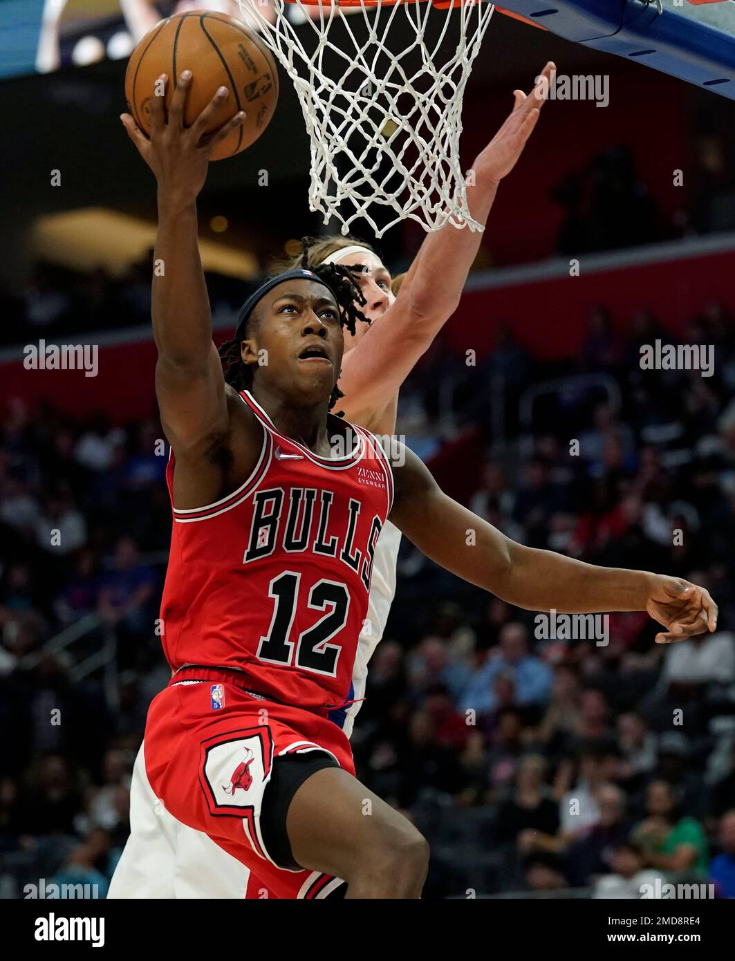 Chicago Bulls Guard Ayo Dosunmu (12) Makes A Layup As Detroit Pistons ...