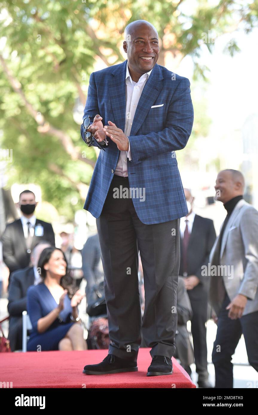 Byron Allen attends a ceremony honoring him with a star on the