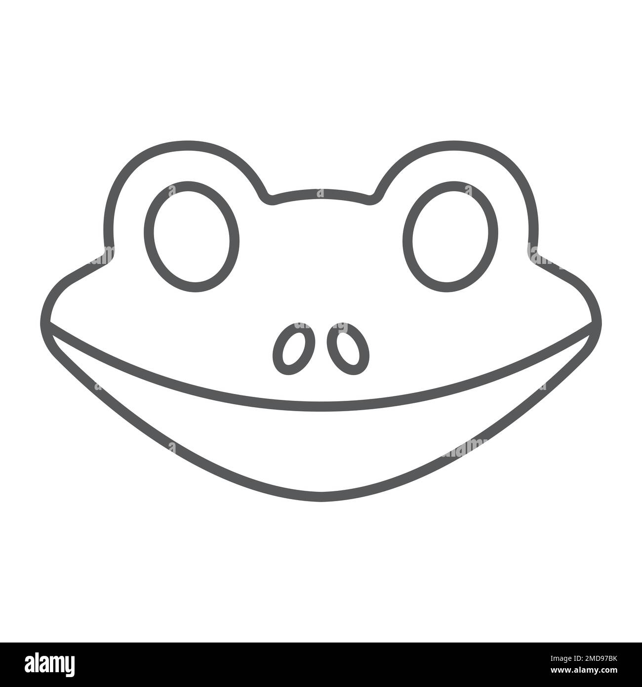 Frog thin line icon, animal and zoo, amphibian sign vector graphics, a linear pattern on a white background, eps 10. Stock Vector