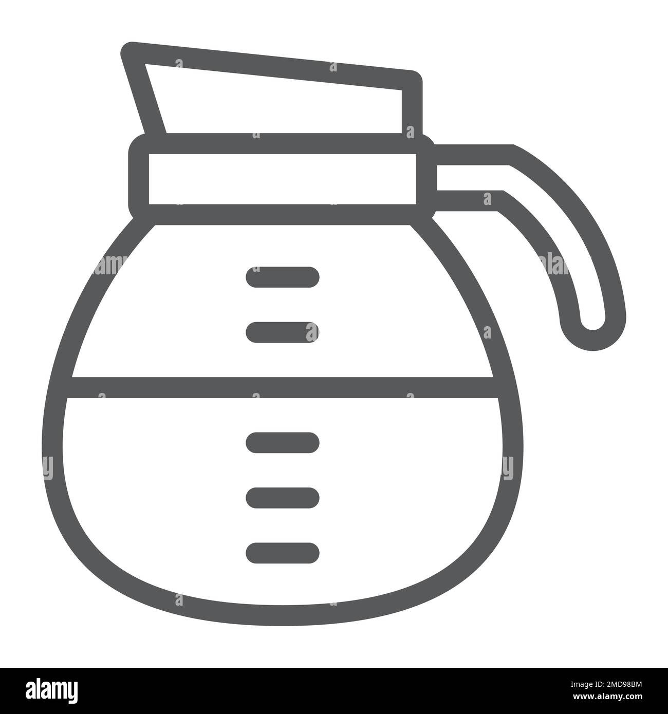 Coffee pot line icon, coffee and cafe, drink sign vector graphics, a